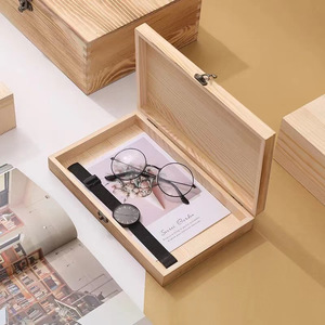 Boîte de rangement en bois minimaliste moderne avec serrure, boîte d'emballage pour bijoux et ornements, boîte de rangement rectangulaire pour la maison et le bureau - Product Image 3