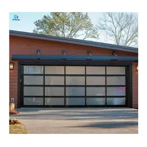 Portes de garage sectionnelles en aluminium à double vitrage avec automatique