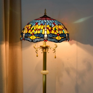 16 pollici di Rame Puro Giallo Dragonfly Stained Glass Giada Tifany In Piedi Living Room Bar Colorato Angolo Alto Tiffany <span class=keywords><strong>Lampada</strong></span> <span class=keywords><strong>Da</strong></span> <span class=keywords><strong>Terra</strong></span> - Product Image 2