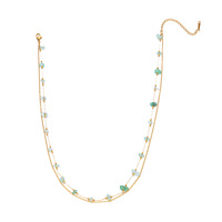 Collier superposé en acier inoxydable plaqué or 18 carats Hebu pour femmes, perles colorées, bijoux bohèmes d'été, vente en gros
