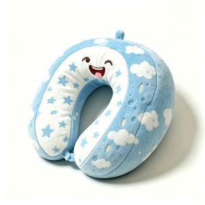 Plush <b>neck</b> pillow, star cloud U pillow, blue kids travel pillow, cartoon sky <b>neck</b> rest, soft airplane <b>cushion</b>, toddler nap - Product Image 3