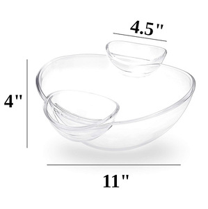 Juego de Tazones para Servir Ensaladas y Frutas Chip and Dip, Tazón Principal de 3L, Tazones para Salsas de 180ml - Product Image 5