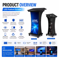 Цифровая LED-трибуна Smart Podium P1.86 HD для анимации, навигации, церковных и религиозных мероприятий, выступлений, презентаций в школах, с беспроводным управлением через приложение