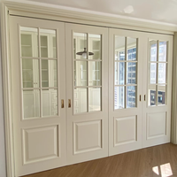 Portes intérieures pliantes à 4 panneaux, style français, en placage de bois MDF, avec vitrage simple, insonorisées, pour séparation de pièce (cuisine et maison)