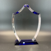 Approvisionnement d'usine Nouvelle combinaison noire et transparente Verre de cristal Plaque de verre de cristal Trophy Awards