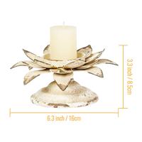 Bougeoir Lotus en fonte forgé, bougeoir Vintage en métal pour décoration de Table