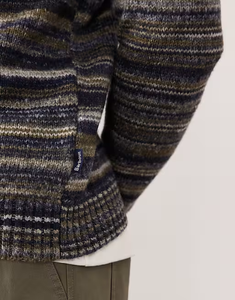 Suéter <span class=keywords><strong>Barbour</strong></span> Pateley de Cuello Redondo en Color Inky Marl, Antiarrugas, Transpirable, de Lana/Viscosa, Tejido, ODM, Otoño, Manga Larga para Hombre - Product Image 3