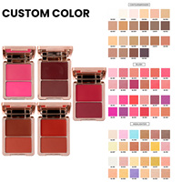 Palette de blush double teinte avec formule en poudre crémeuse et lisse, emballage personnalisable et service de marque privée