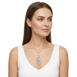 Impresionante Collar con Colgante de Diamante Cultivado en Laboratorio con Diseño Floral, Chapado en Oro, Certificado IGI, Joyería Fina de Lujo para Mujeres y Hombres, Regalo de Cumpleaños - Product Image 4
