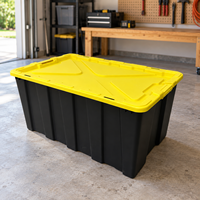 Bac de rangement robuste de 150 L, empilable, en PP, bac de rangement industriel, pour entrepôt, garage, logistique