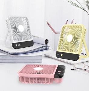 <b>Mini</b> Desk Fan with Digital Display USB Rechargeable Quiet Desktop Personal Fan Portable Small Cooling Fan for Home Office Dorm - Product Image 4