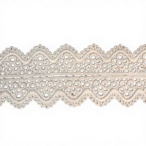 Indian Manufactured Eco-Friendly Breathable Quick-Dry Stretch Elegant <b>White</b> GPO Floral Embroidered <b>Lace</b> <b>Fabric</b> Trim Saree - Product Image 1