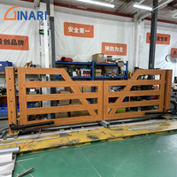 Portail double rustique en alliage d'aluminium imitation bois pour ferme, portail battant pour allée extérieure de villa