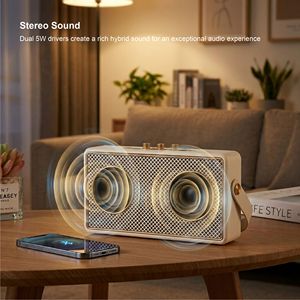 Haut-parleur portable sans fil Bluetooth avec logo personnalisé, 2*5W stéréo, rechargeable, lecteur de carte TF, radio FM et son audio - Product Image 2
