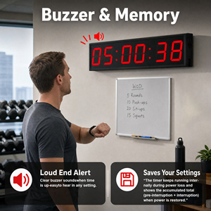<span class=keywords><strong>Reloj</strong></span> <span class=keywords><strong>Digital</strong></span> Multifuncional <span class=keywords><strong>de</strong></span> <span class=keywords><strong>Pared</strong></span> con Pantalla <span class=keywords><strong>de</strong></span> 6 Dígitos HH:MM:SS, Control Remoto, Cuenta Regresiva y Cronómetro para Oficina y Escuela - Product Image 5