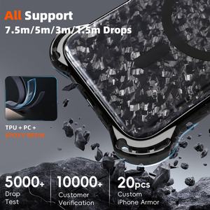 Étui de téléphone magnétique personnalisé Aikusu avec diamants, anti-jaunissement, transparent, en TPU, pour iPhone 16 15 14 13 Pro Max - Product Image 2