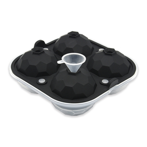 Easy Release BPA Free Food Grade 4 Hohlraum Polygon form Silikon kugel Whisky Eiswürfel form Wieder verwendbare große runde Eisball maschine - Product Image 1