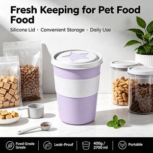 Conteneur de stockage de nourriture pour animaux de compagnie en mélamine A5 de qualité supérieure, 2700 ml, hermétique, résistant à l'humidité, boîte à croquettes pour chiens et chats avec couvercle en silicone - Product Image 5