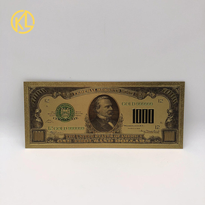 Billet de banque plaqué or 24 carats en dollars américains, avec design personnalisé, en stock - Product Image 1