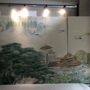 现代几何刺绣聚氯乙烯墙板可定制防火家居装饰卧室电视背景防潮 - Product Image 3