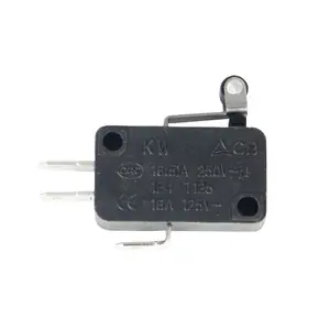 Botão momentâneo do botão de apertar 16a 125v, micro interruptor com tipo da alavanca do rolo