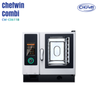 Four combiné commercial à 6 plateaux avec chaudière, écran tactile numérique, puissance de 11,1 kW, électrique, en acier inoxydable, haute efficacité pour les hôtels