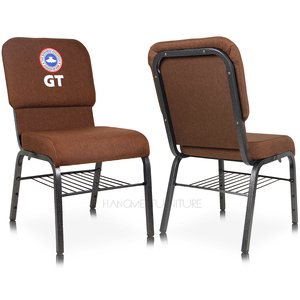 Chaises d'église pour adultes américains bordeaux avec supports de maintien Siège d'église en métal bon marché avec logo personnalisé pour les repas et l'hôtel - Product Image 3