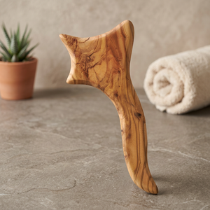 Ergonomic Handcrafted Olive Wood Back Leg <b>Massager</b> Trigger Point Therapy <b>Tool</b> Antique Imitation Style Mediterranean Regional - Product Image 2