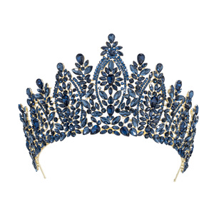 Cross-border Wholesale Baroque European American Beauty Pageant Bride Tiara Alloy Electroplated Flowers <strong>Wedding</strong> <strong>Hair</strong> <strong>Band</strong> <strong>Hair</strong> - Product Image 1