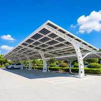 Support de carport solaire léger et étanche de 10 kW, structure en aluminium, systèmes de carport solaire photovoltaïque, carports solaires pour le stationnement des voitures