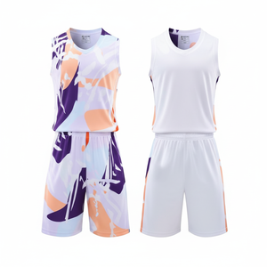 Vente en gros au meilleur prix Ensembles d'uniformes de basket-ball pour hommes sans manches réversibles multi couleurs respirant antibactérien à séchage rapide - Product Image 1