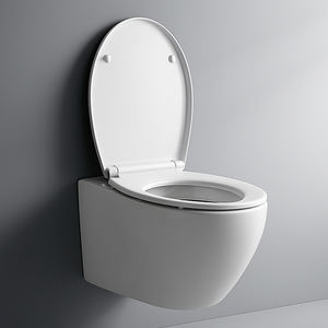 <span class=keywords><strong>WC</strong></span> suspendu au mur, design flottant avec réservoir encastré, toilettes compactes sans rebord, modernes et gain de place pour la salle de bain - Product Image 1