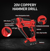 Perceuse à percussion sans fil KAFUWELL PA4224 20V, moteur à balais 900 tr/min, 5000 coups par minute, rotation inversée, batterie lithium 2.0Ah/4.0Ah