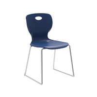 Tabourets de bureau modernes à hauteur fixe, chaises d'école durables en plastique avec pieds métalliques, empilables pour hôpitaux et salles de réunion