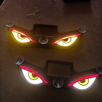 Lampe d'avertissement LED universelle dynamique solaire Devil Evil Eye Strobe, étanche, sans fil, pour pare-brise de voiture, lumière d'ambiance