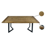 Bureau de bureau en bois d'orme ancien massif avec pieds de style en V Design rustique et moderne traditionnel pour l'étude des postes de travail à domicile