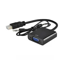 1080P HD to VGA Adapter Cable Converter with 3.5mm Audio Cable Male to Female compliant cable HD video converter