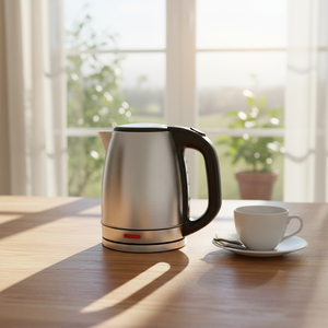 Aço Inoxidável de Grau Alimentício <span class=keywords><strong>360</strong></span> °   Chaleira Elétrica com Base Rotativa 1.7L Grande Capacidade Desligamento Automático Proteção Contra Fervura a Seco para Uso Doméstico - Product Image 2