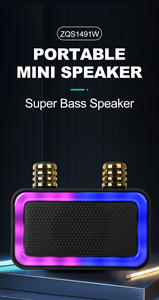 كاريوكي عالي الطاقة مع ميكروفون مزدوج مكبر صوت Boombox بلوتوث لاسلكي محمول ستيريو مضخم صوت محيطي للخارج - Product Image 6