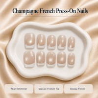 T1859 Kaixin Nouveauté en promotion Faux ongles à presser scintillants effet perle, Fournitures pour ongles French manucure blanches