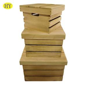 Wholesale Wooden Crate with lid For Egg Beer or Vegetable