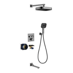 Cross-border All-copper Constant Temperature Concealed Embedded <b>Cold</b> <b>Hot</b> Shower Set Bathroom Adjustable Light Luxury Rain Wall F - Product Image 3