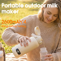 Nouveau design chauffe-biberon portable et bouilloire à lait, chauffe-lait électronique rechargeable par USB pour bébés de 0 à 12 mois, motif imprimé