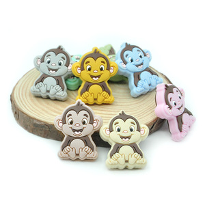 Silicone <b>Monkey</b> Teething Beads For Babies 0-24 Months Soft <b>Toy</b> Anti Drop Chain - Product Image 1