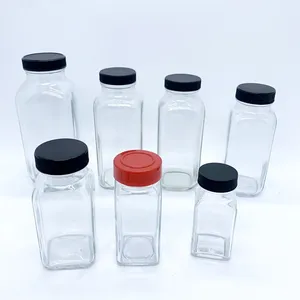 Shaker de sel et à poivre de 120ml, 4 oz, pot d'assaisonnement, bouteille en verre, ensemble de récipients de stockage d'épices