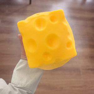 Yellow Cheese Squeeze Toy, Easter Basket Stuffers for Kids Teens, Soft Simulation Food Squeeze Toy, <b>Desk</b> Decor - Product Image 1
