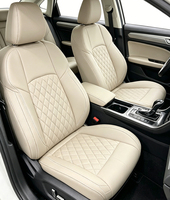 Pour la plupart des véhicules, protection de siège auto complète en cuir premium antidérapant à motif diamant, résistante à l'usure, noire