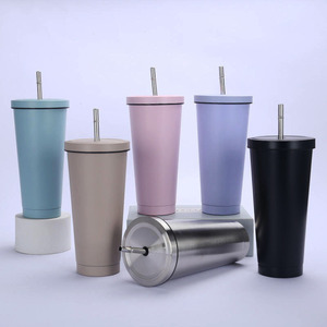500ml Stainless Steel Vacuum Tumbler With Straw Lid Custom Logo Coffee <b>Mug</b> for Travel Office Gift - Product Image 4