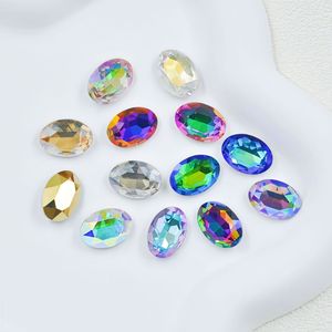 Diamantes elípticos K9 con base puntiaguda para joyería DIY, diamantes de agua de alta gama, diamantes con revestimiento de color al por mayor - Product Image 3