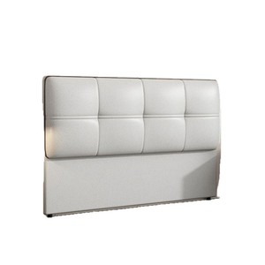 Upholstered <b>Headboard</b> Modern White Leather Look 5 Panel Design <b>Floor</b> <b>Standing</b> Bed Backrest For Bedroom Decor - Product Image 5